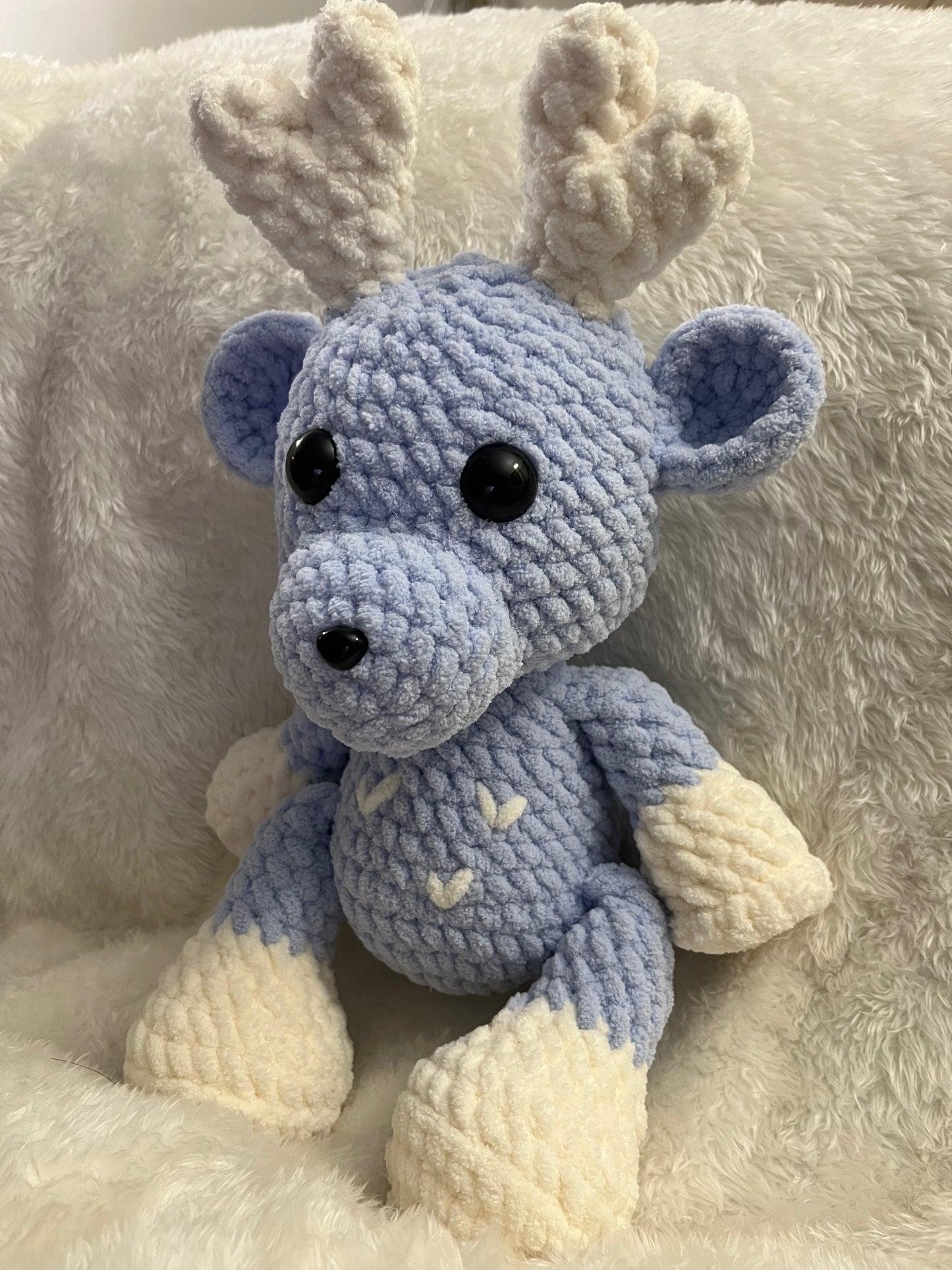 BLUE CROCHET REINDEER