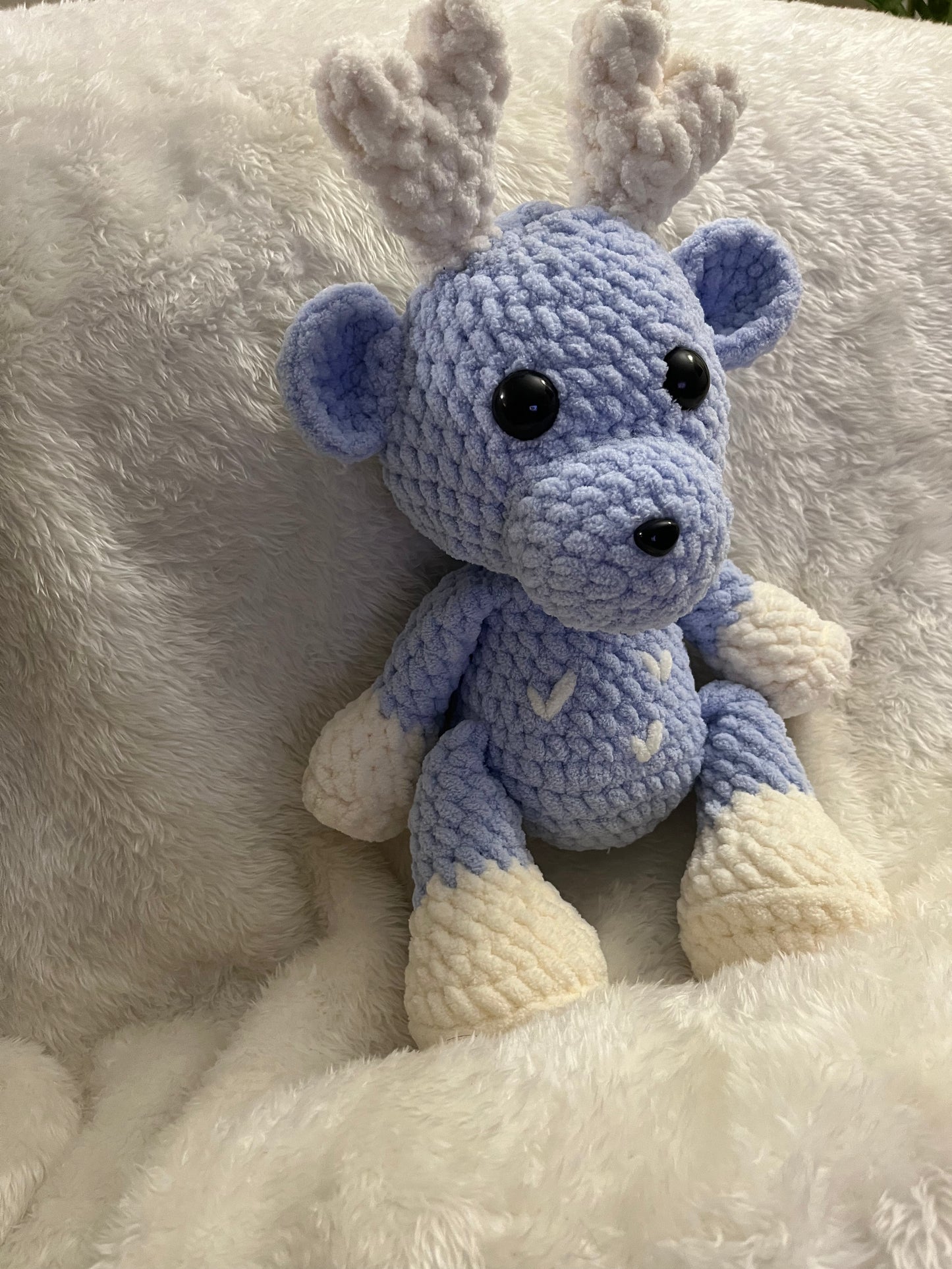 BLUE CROCHET REINDEER